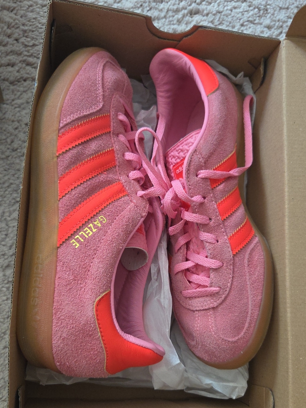 adidas Gazelle Women's Pink with Bright Coral Stripes Sneakers